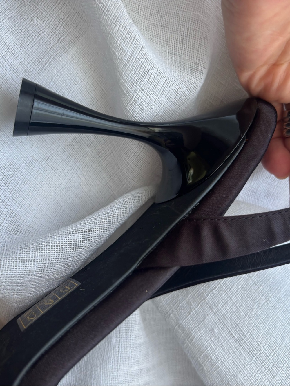 Jeffrey Campbell Duffy Kitten Heels in Black Satin Size 8 - Picture 7 of 10